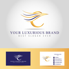 Wall Mural - Luxurious branding kit template with initial letter C logo design