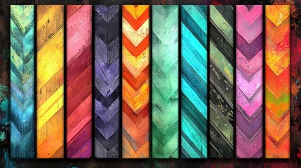 Wall Mural - vibrant chevron pattern: colorful abstract geometric background texture for modern design and digita