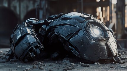 Fallen Robot: Post-Apocalyptic Sci-Fi Scene