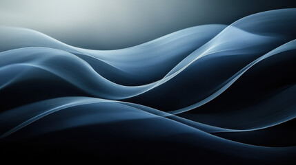 Wall Mural - Serene Blue Abstract Waves 