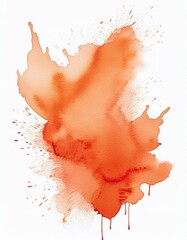 red and orange watercolor splash isolated on white