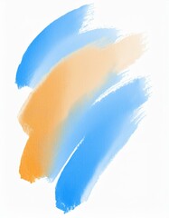 Wall Mural - Blue and orange watercolor splash isolated on white