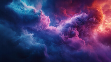 Wall Mural - Cosmic Nebula in Vivid Hues 