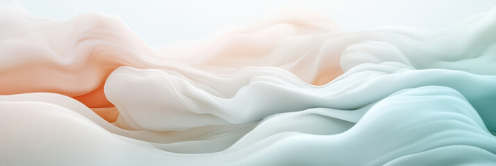 Aufkleber - Soft flowing waves in pastel colors create serene and calming atmosphere. gentle curves and smooth textures evoke sense of tranquility and peace