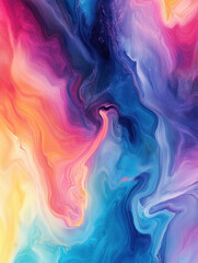Aufkleber - Vibrant abstract swirl of colors in shades of pink, blue, and yellow