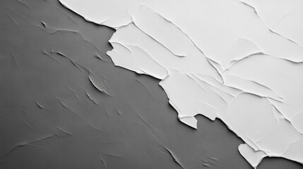 Aufkleber - Textured abstract wall with gray and white paint layers creating depth and contrast