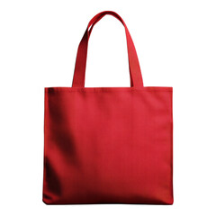 Wall Mural - Red canvas tote bag mock-up showcasing customizable space for artwork or branding, featuring a transparent background for versatile use