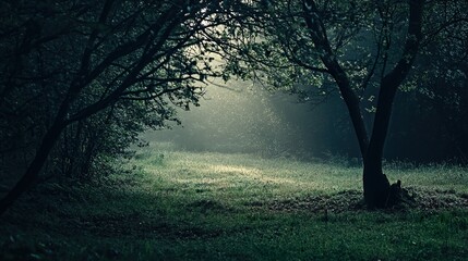 Wall Mural - Enigmatic Forest Path: A Mystical Landscape