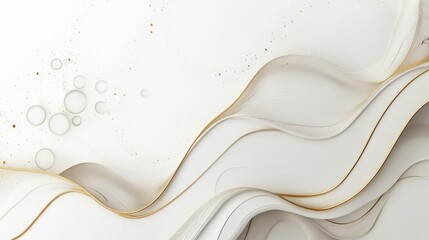 Abstract white and gold wave design.