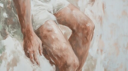 Poster - A Study in Flesh: Sensual Oil Painting of Human Form