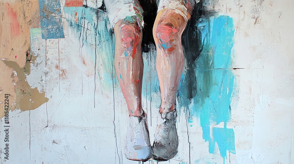 Abstract Legs in Paint: A Modern Art Canvas Stock Illustration | Adobe ...