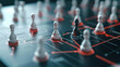 © Phirakhup - Futuristic game pieces on glowing board, showcasing strategy and connection