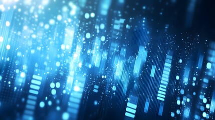 Abstract Blue Digital Data Stream Visualization