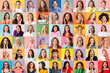 © Pixel-Shot - Collage of many women on color background