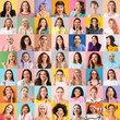 © Pixel-Shot - Collage of many women on color background