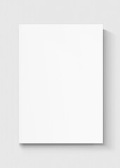 Blank white book cover on a plain background. Minimalist design with a clean, white cover. Perfect for mockups, showcasing a white book cover concept. Photo with copy space.