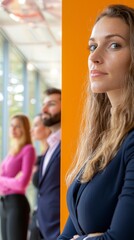 Confident Businesswoman with Team  Office Success  Modern Workplace