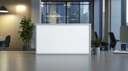 Wall Mural - Blank whiteboard mockup in modern office.