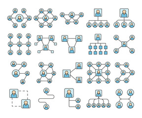 Canvas Print - people network diagram icons set