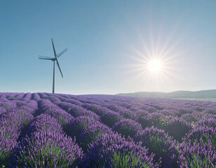 Canvas Print - Lavender Windmill Sunset