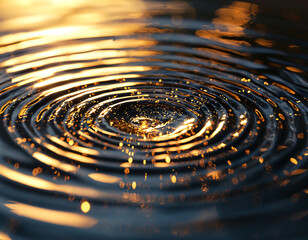 Canvas Print - Golden Water Ripples