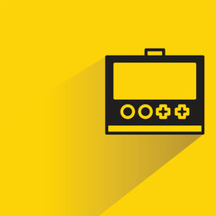 Wall Mural - game console icon with shadow on yellow background