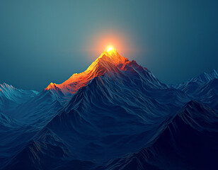 Wall Mural - Golden Sunrise Peak