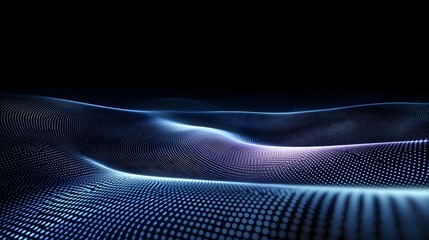 Wall Mural - abstract blue digital waveform landscape design