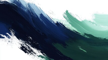 Poster - A bold D brushstroke with gradients of navy blue and deep green, creating a dramatic look.