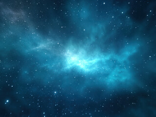 stunning cosmic scene featuring vibrant blue nebula surrounded by stars, evoking sense of wonder and exploration