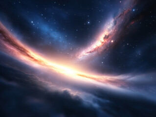 Wall Mural - stunning cosmic scene featuring swirling galaxies, bright stars, and vibrant colors. vastness of spa