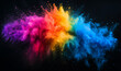 © MicroTee - Abstract colored powder splatter isolated on black background