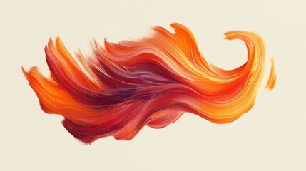 Poster - A striking D brushstroke with fiery gradients of orange and red, curling dynamically.