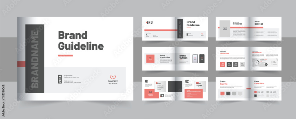 Professional brand guideline brochure, landscape brand manual design ...