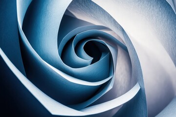 Canvas Print - Abstract Blue Paper Swirls Create a Stunning Visual