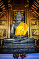 Wall Mural - Buddha statue Art Lanna at Wat Chedi Luang Chiangmai, Northern, Thailand.