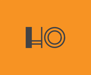 Wall Mural - H and O logo design. HO abstract Letters Logo Monogram. This logo design is the process of creating a visual symbol that represents a brand, company, or individual.