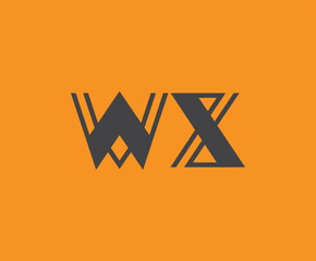 W and X logo design. WX abstract Letters Logo Monogram. This logo design is the process of creating a visual symbol that represents a brand, company, or individual.