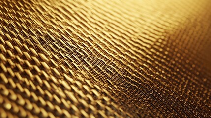 Wall Mural - closeup view of a golden textured surface showing intricate patterns and shimmering reflections for 