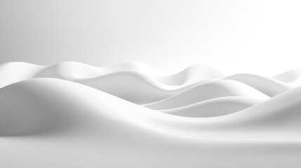 Wall Mural - Minimalist 3D abstract background with smooth flowing waves in neutral tones Ideal for product display and clean presentation setups