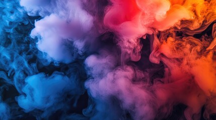 Wall Mural - vibrant colorful smoke swirling against a dark background creating an artistic abstract texture idea