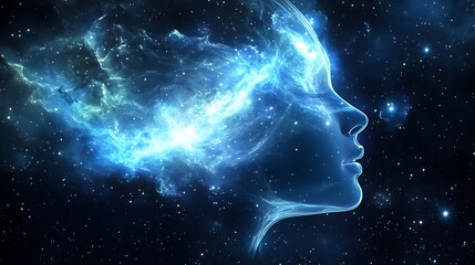 Wall Mural - Nebula glowing softly with surrounding stars