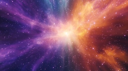 Wall Mural - Vibrant colors of a nebula with stars