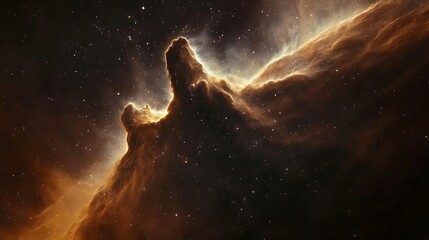 Wall Mural - Nebula glowing in deep space with stars