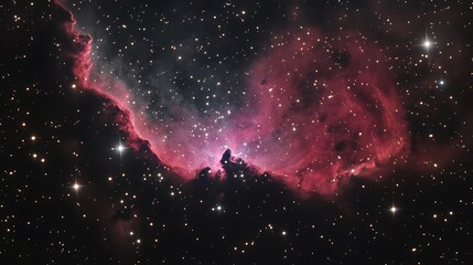 Wall Mural - Nebula glowing in deep space with stars