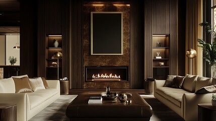 Wall Mural - Design an elegant marketing website for a luxury lifestyle brand using a sophisticated mocha color palette Highlight key content areas with engaging call-to-action buttons and incorporate