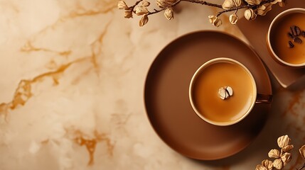 Wall Mural - Create a premium marketing website for a luxury brand using a warm mocha color theme Focus on key call-to-action areas and customer reviews that showcase both elegance and approachability