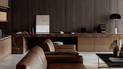 Wall Mural - Build an elegant marketing website for a high-end lifestyle brand using a sophisticated mocha palette Incorporate stylish call-to-action buttons and client testimonials that embody the brand\u2019s