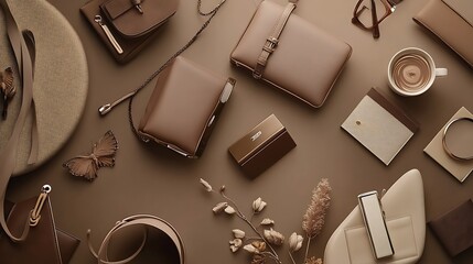 Wall Mural - Design a luxury brand marketing website with a mocha color scheme Include easy-to-navigate call-to-action buttons and impactful customer testimonials that reflect the brand\u2019s premium appeal and