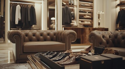 Wall Mural - Design an upscale website for a luxury brand with a sophisticated mocha color scheme Use impactful call-to-action buttons and include testimonials that highlight the brand\u2019s exclusive yet